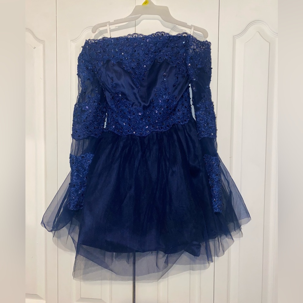 dh gate long sleeve homecoming dress